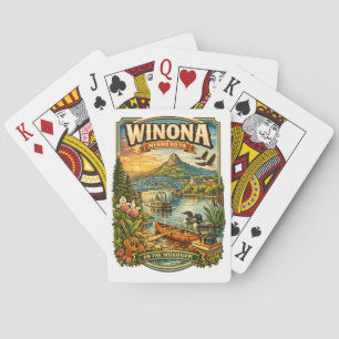 Cartes à jouer souvenir de Winona, MN Minnesota