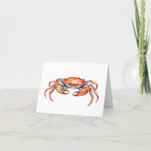 Cartes à la mode vierges à l'intérieur Crabe aquar