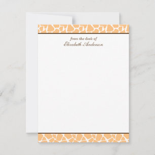 Cartes à Motif plat de la Girafe Cute Orange