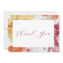 Cartes à notes florales Abstraites rose, orange et