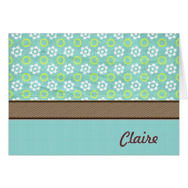 Cartes à notes florales personnalisées (Devant horizontal)