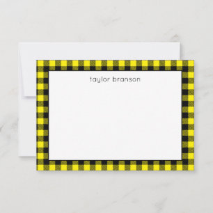 Cartes à notes personnalisées Plaid Buffalo