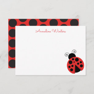 Cartes à notes personnalisées Poka Dot Ladybug