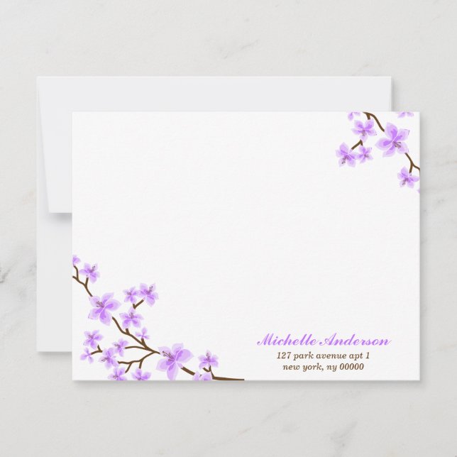 Cartes à notes plates personnalisées Fleurs de cer (Devant)
