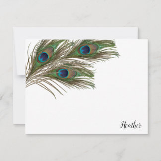 Cartes à notes plates personnalisées Peacock