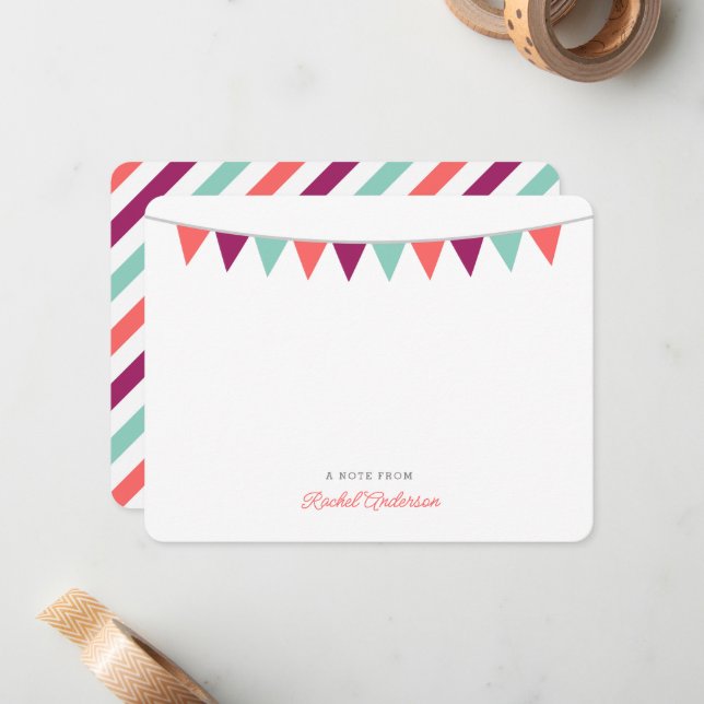 Cartes à notes plates pour Monogramme de Bung mode (Devant/Arrière en situation)
