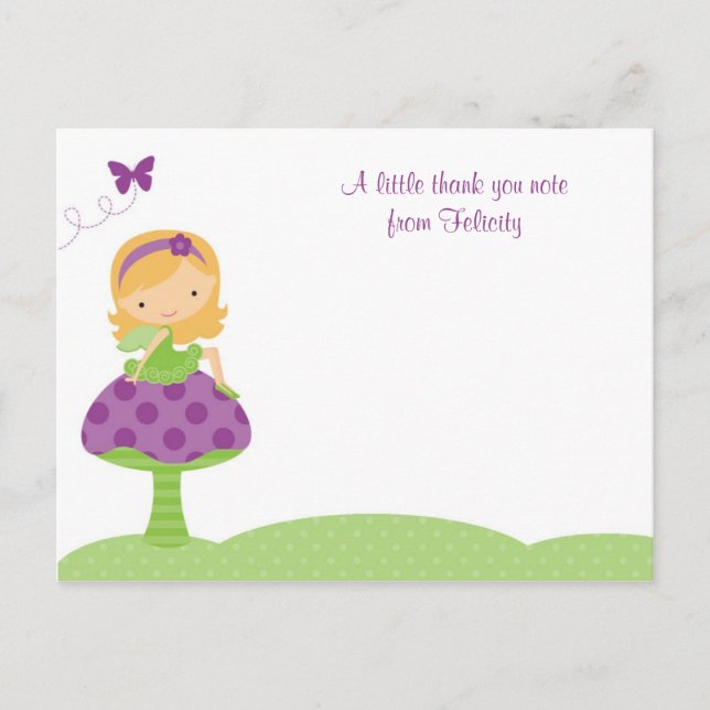 Cartes à notes plats de fée adorables (Devant)