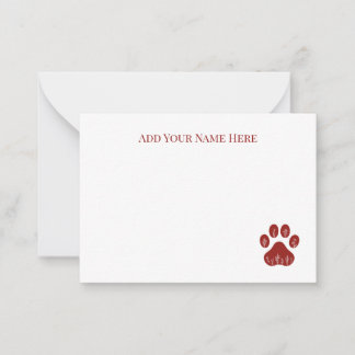 Cartes à notes plats pour Empreinte de patte de ch