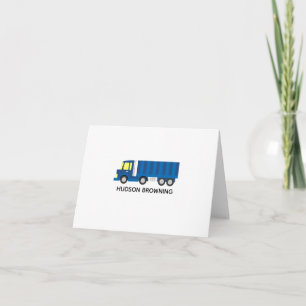 Cartes à notes pliées personnalisées - Camion bleu