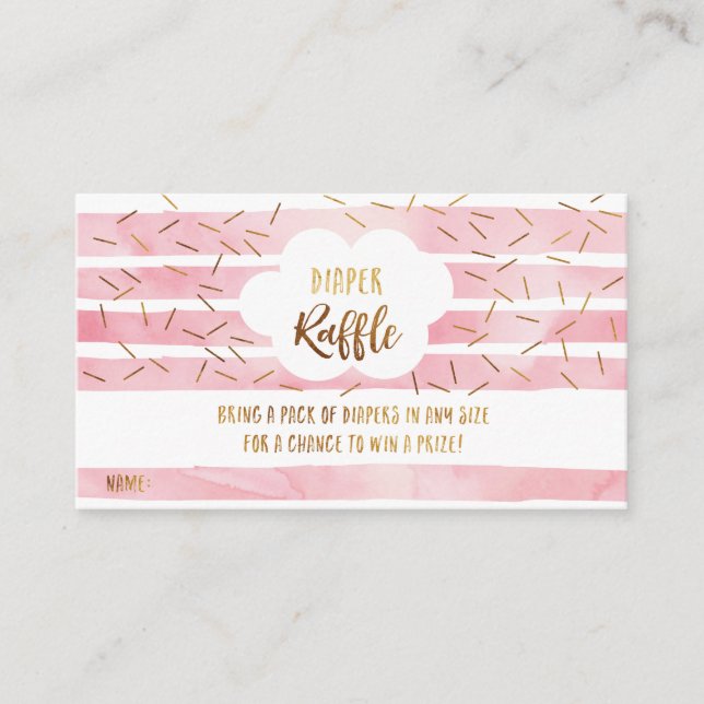 Cartes à raffle pour couches pour bébés - rose et  (Devant)