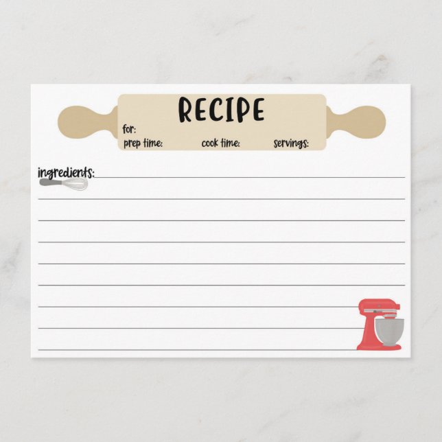 Cartes à recettes Double face à dos à broche Thème (Devant)