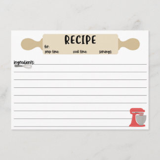 Cartes à recettes Double face à dos à broche Thème