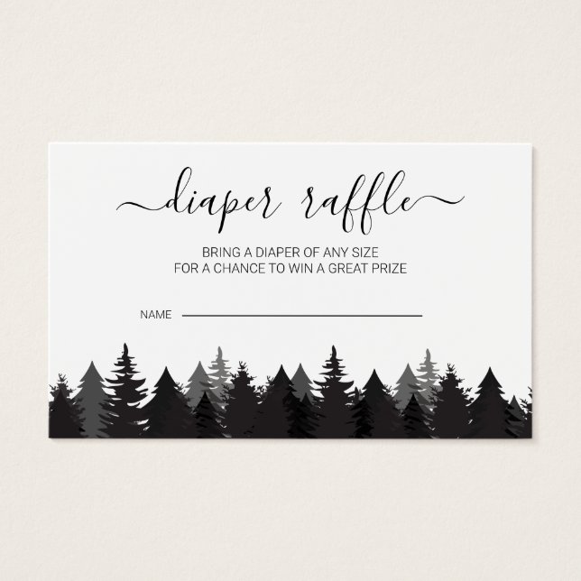 Cartes à roulettes de Baby shower de sapin rustiqu (Devant)