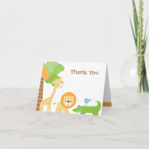 Cartes animales de Merci de jungle mignonne