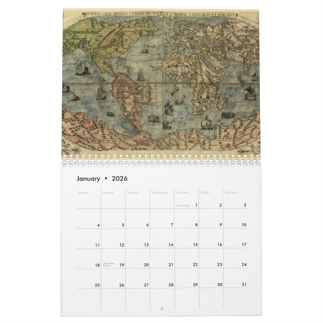 Cartes antiques du calendrier du monde (Jan 2026)