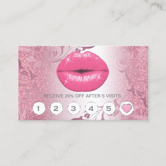 Cartes assez roses de fidélité de lèvres de (Devant)