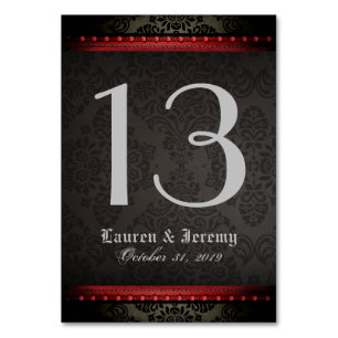 Cartes assorties gothiques noires et rouges de