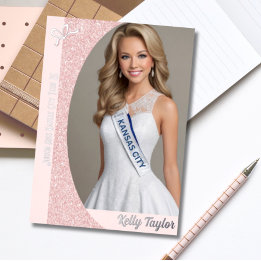 Cartes autographes roses Gold Glitz Foil pour le c