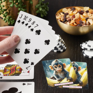 Cartes Baby Monkey et Banana Monogram Jeu de Match pour e