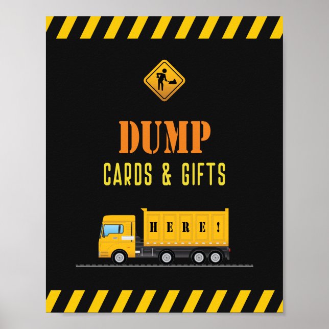 Cartes Baby showers de construction et affiches ca (Devant)