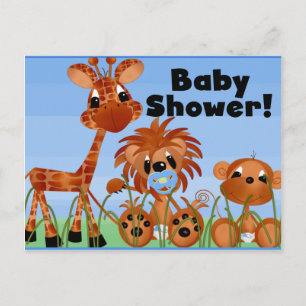 Cartes Baby showers et cartes postales Blue Animau