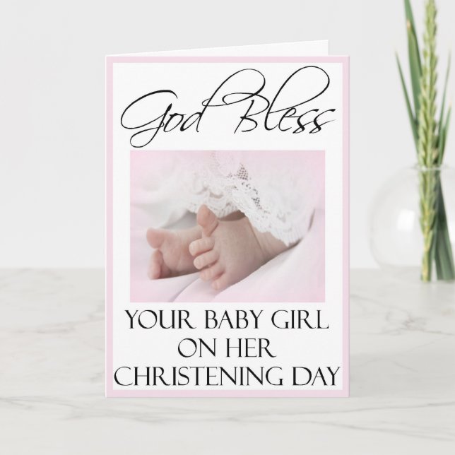 Cartes baptêmes/baptêmes pour bébé fille (Devant)