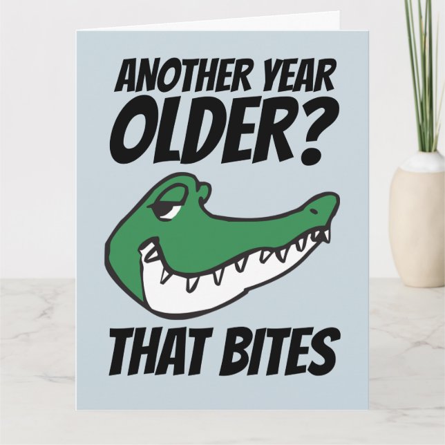 CARTES BITES D'ANNIVERSAIRE ALLIGATOR FUNNY (Devant)
