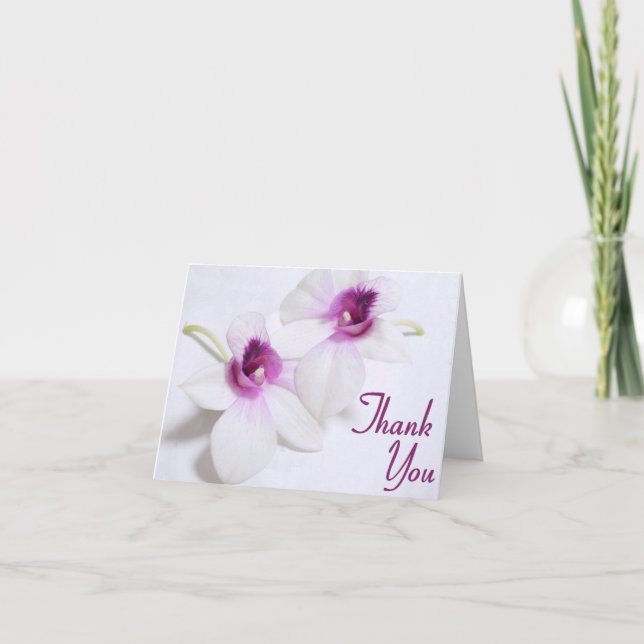 Cartes blanches de Merci d'orchidée (Devant)