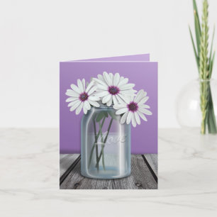 Cartes blanches et pourpres florales de pot de