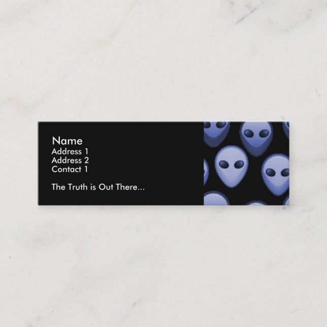 Cartes bleues de profil personnel d'aliens (Devant)