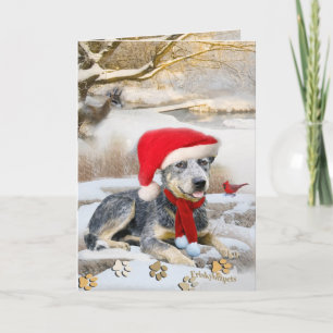 Cartes bleues de scène d'hiver de Heeler