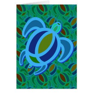 Cartes bleues de tortue de mer