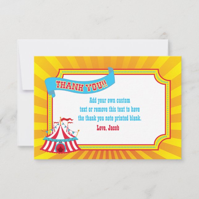 Cartes bleues, rouges, jaunes de Merci de la tente (Devant)