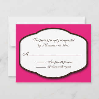 Cartes Brown et blanc Fuchsia/RSVP