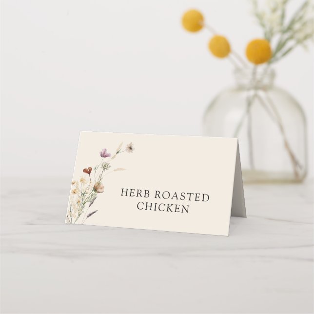 Cartes Buffet Boho fleur sauvage (Devant)