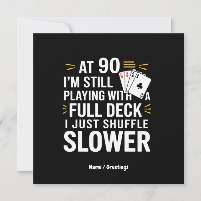 Cartes cadeaux d'anniversaire 90 ans drôles Jeu co (Devant)