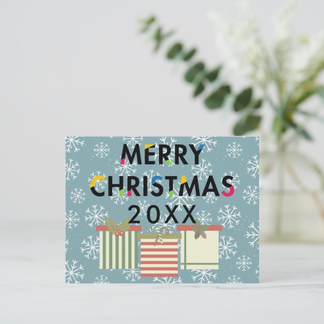 Cartes cadeaux de Noël modernes Snowflakes (Debout devant)