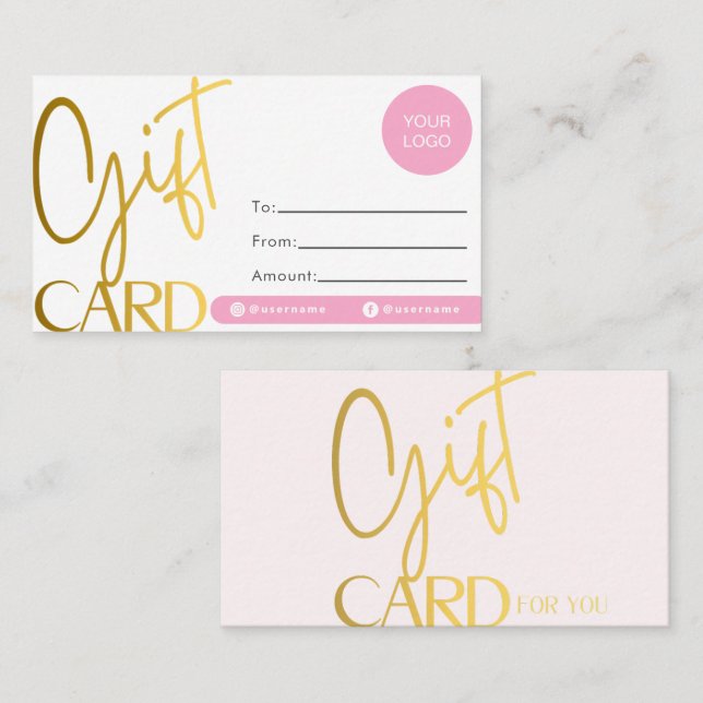 Cartes cadeaux Gold (Devant / Derrière)