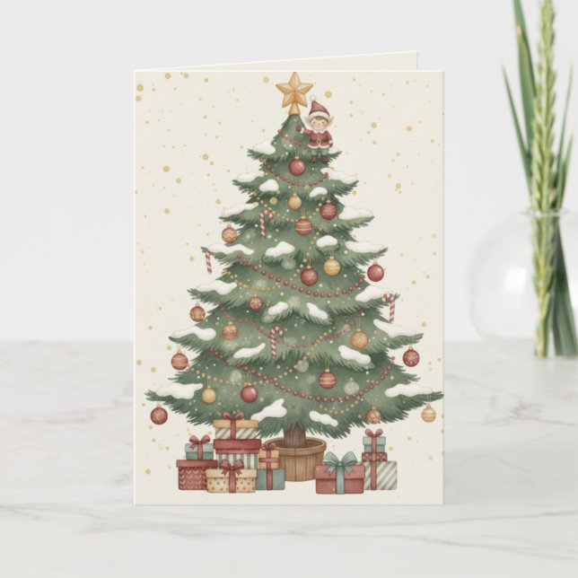 Cartes cadeaux Joyeux Noël arbre sous l'arbre (Devant)