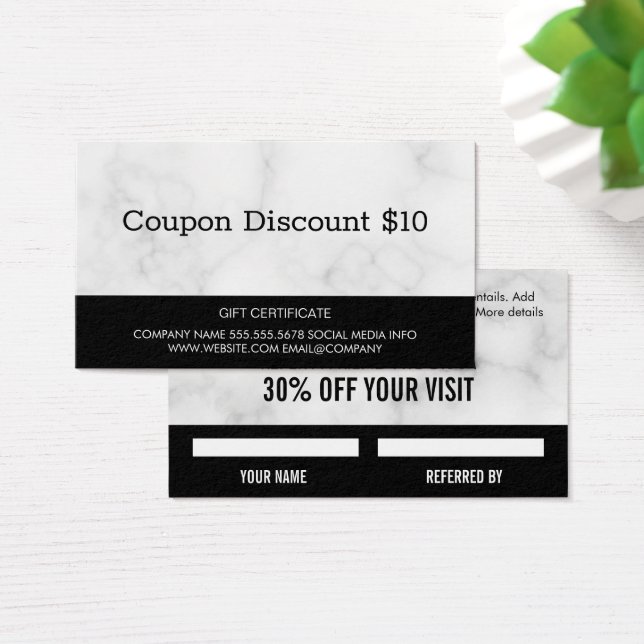 Cartes cadeaux Marbre | Code coupon (Bureau)