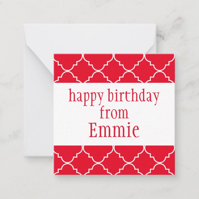 Cartes Cadeaux Personnalisées Chic Quatrefoil (Devant)