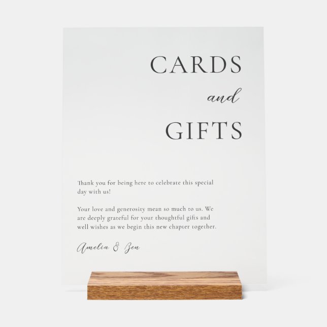 Cartes Cadeaux Table Merci Elégant Noir Blanc (Recto)