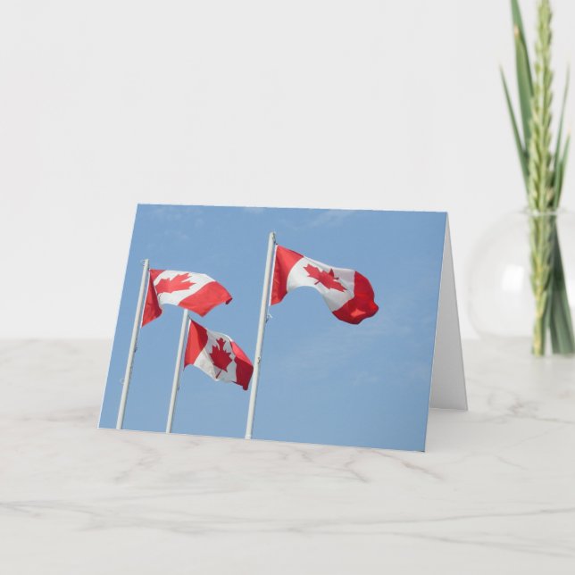Cartes Canada Drapeau Cartes de voeux personnalisé (Devant)