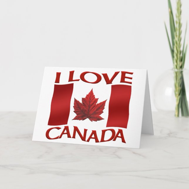 Cartes Canada Drapeau Cartes de voeux personnalisé (Devant)