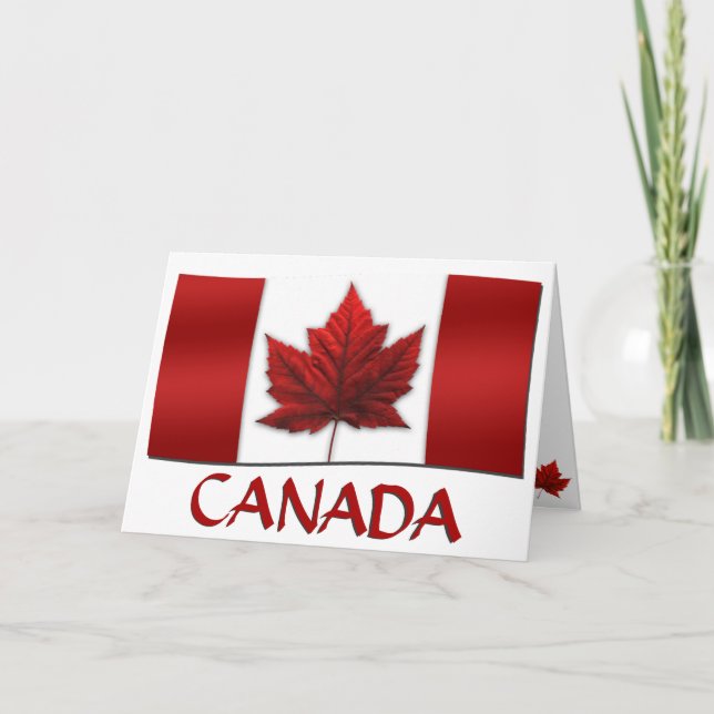 Cartes Canada Drapeau Cartes de voeux personnalisé (Devant)