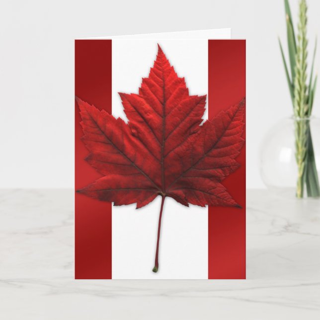Cartes Canada Drapeau Cartes de voeux personnalisé (Devant)