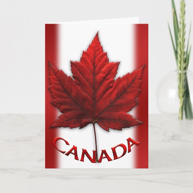 Cartes Canada Drapeau Cartes de voeux personnalisé (Devant)