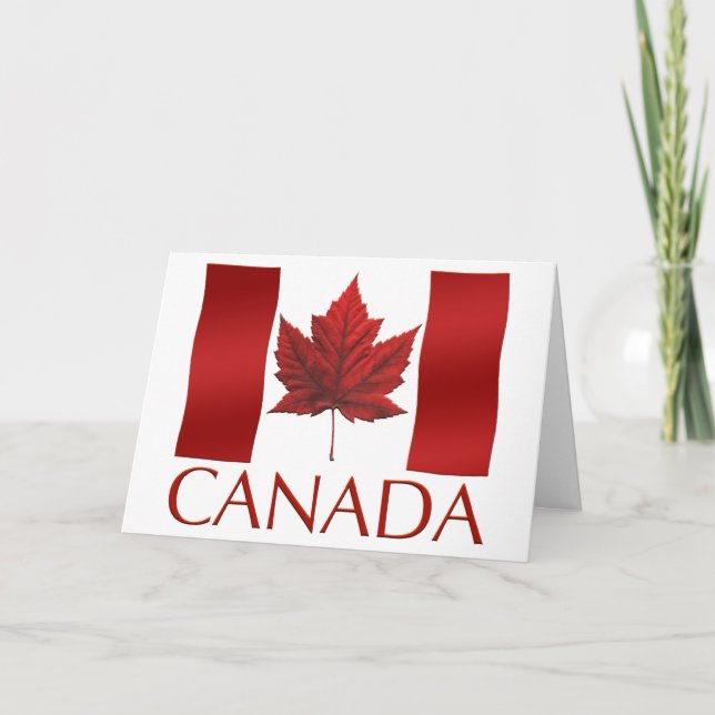 Cartes Canada Drapeau Cartes de voeux personnalisé (Devant)