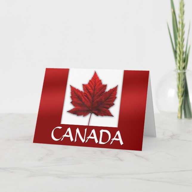 Cartes Canada Drapeau Cartes de voeux personnalisé (Devant)
