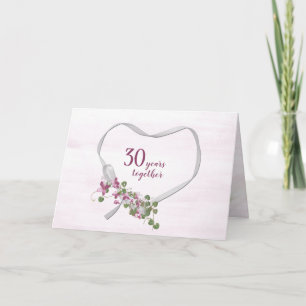 Cartes cardiaques à ruban pour le 30e anniversaire